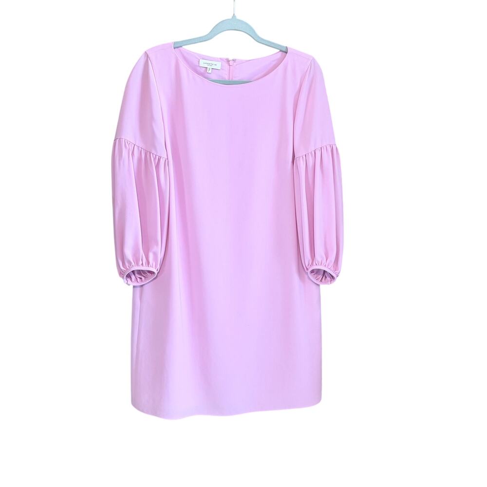 Lafayette 148 pink lilac lantern sleeve dress Easter wedding guest Sunday best M